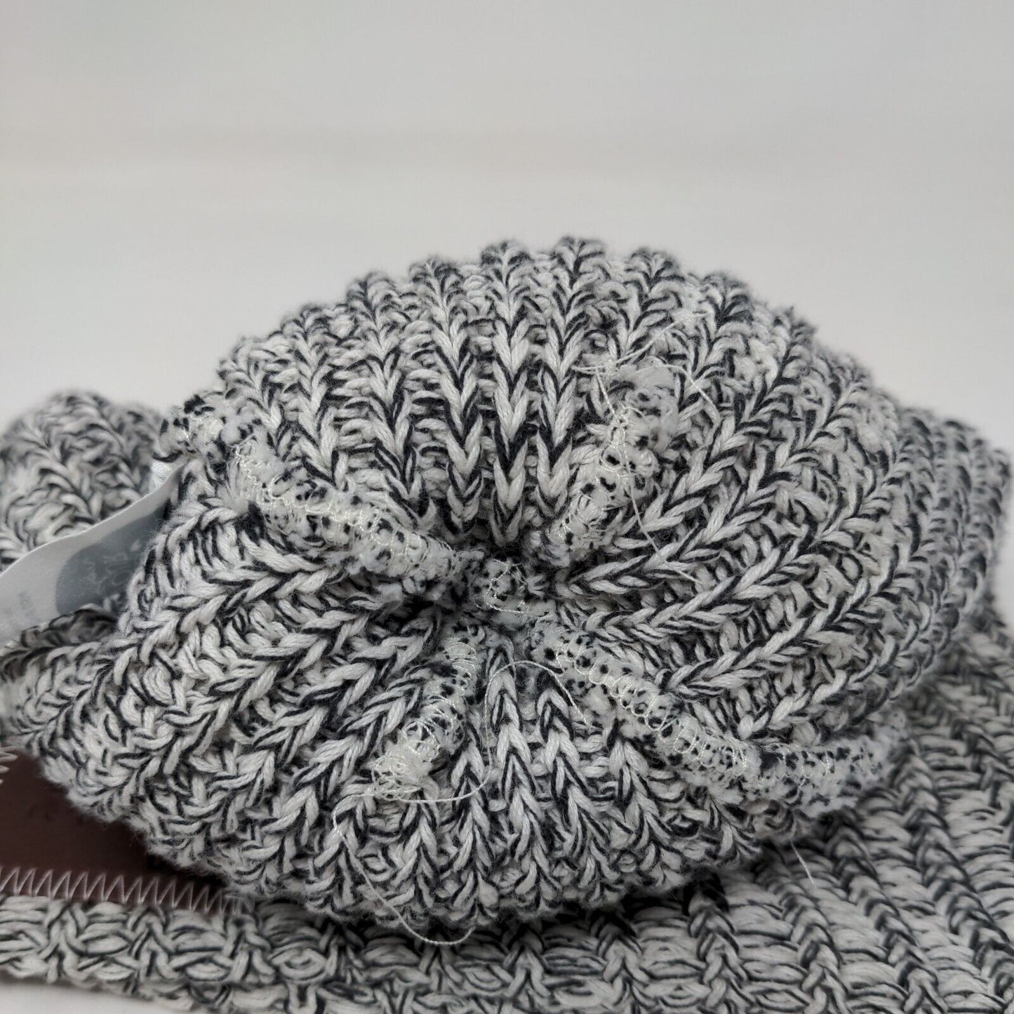 Love Your Melon Beanie Hat Multicolor One Size Hand Knitted Faux Fur Pom Pom
