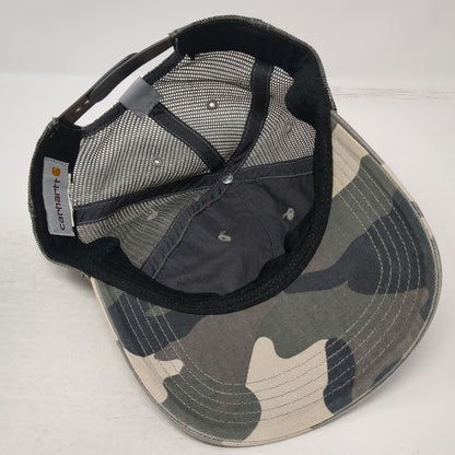 Carhartt Trucker Hat Gray Camo Mesh Back Snapback One Size Embroidered Logo