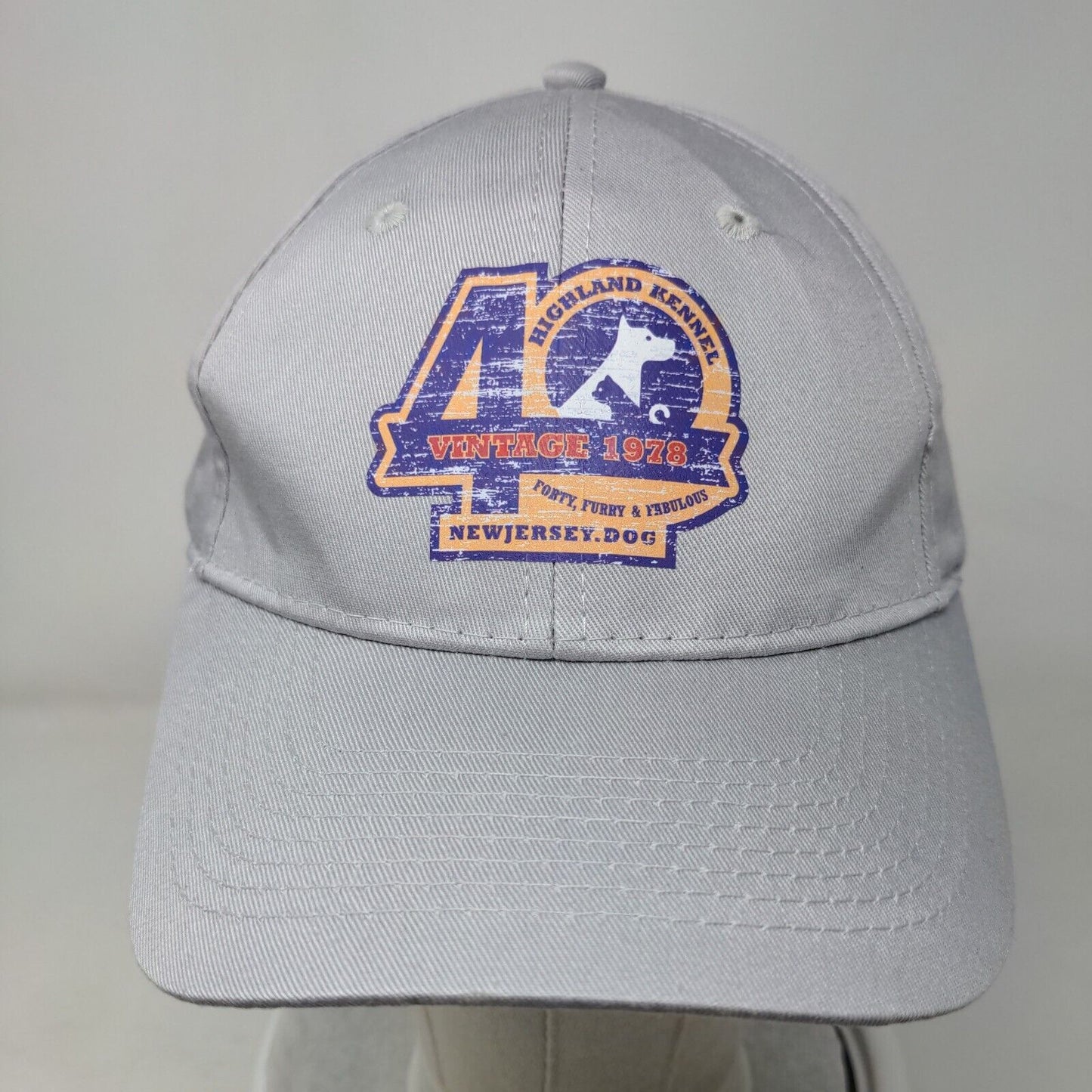 Highland Kennel New Jersey Dog Forty Furry Fabulous Strapback Hat Gray One Size