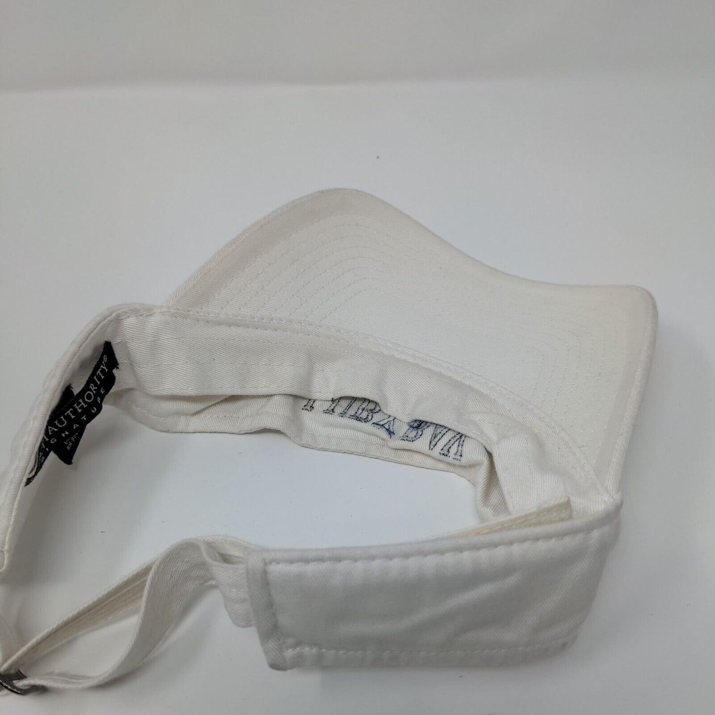 Luby Bay 1911 Strapback Sun Visor Hat White OSFA Solid Embroidered