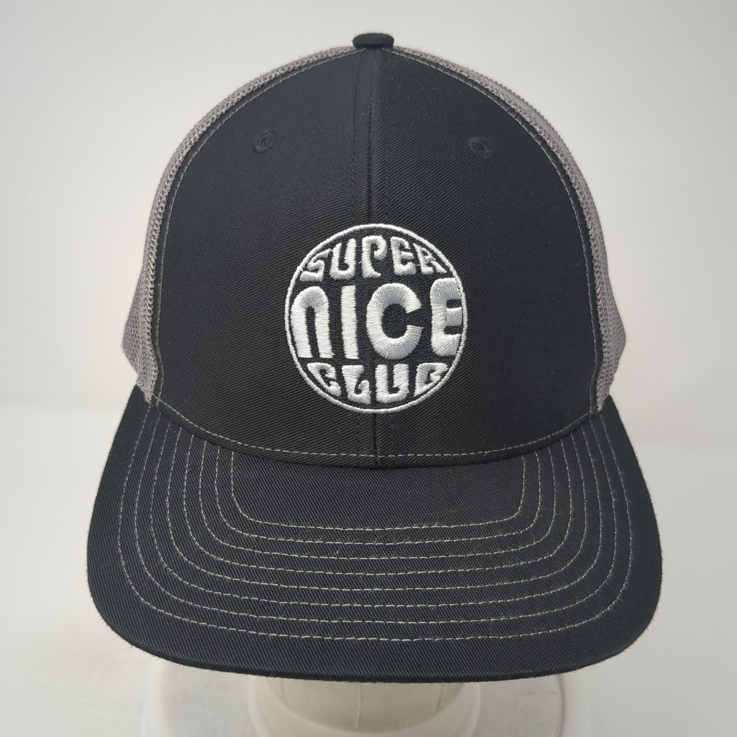 Super Nice Club Trucker Hat Black One Size Adjustable Mesh Back Richardson