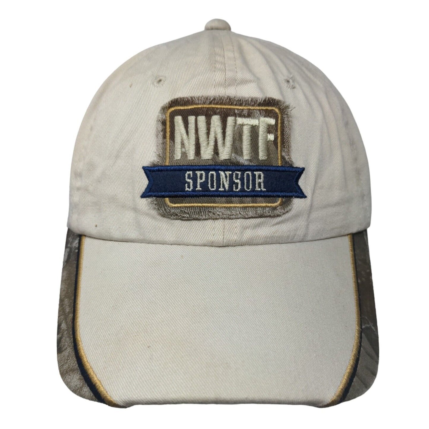 NWTF Sponsor Slideback Hat Tan OSFM Embroidered Adjustable 6 Panel