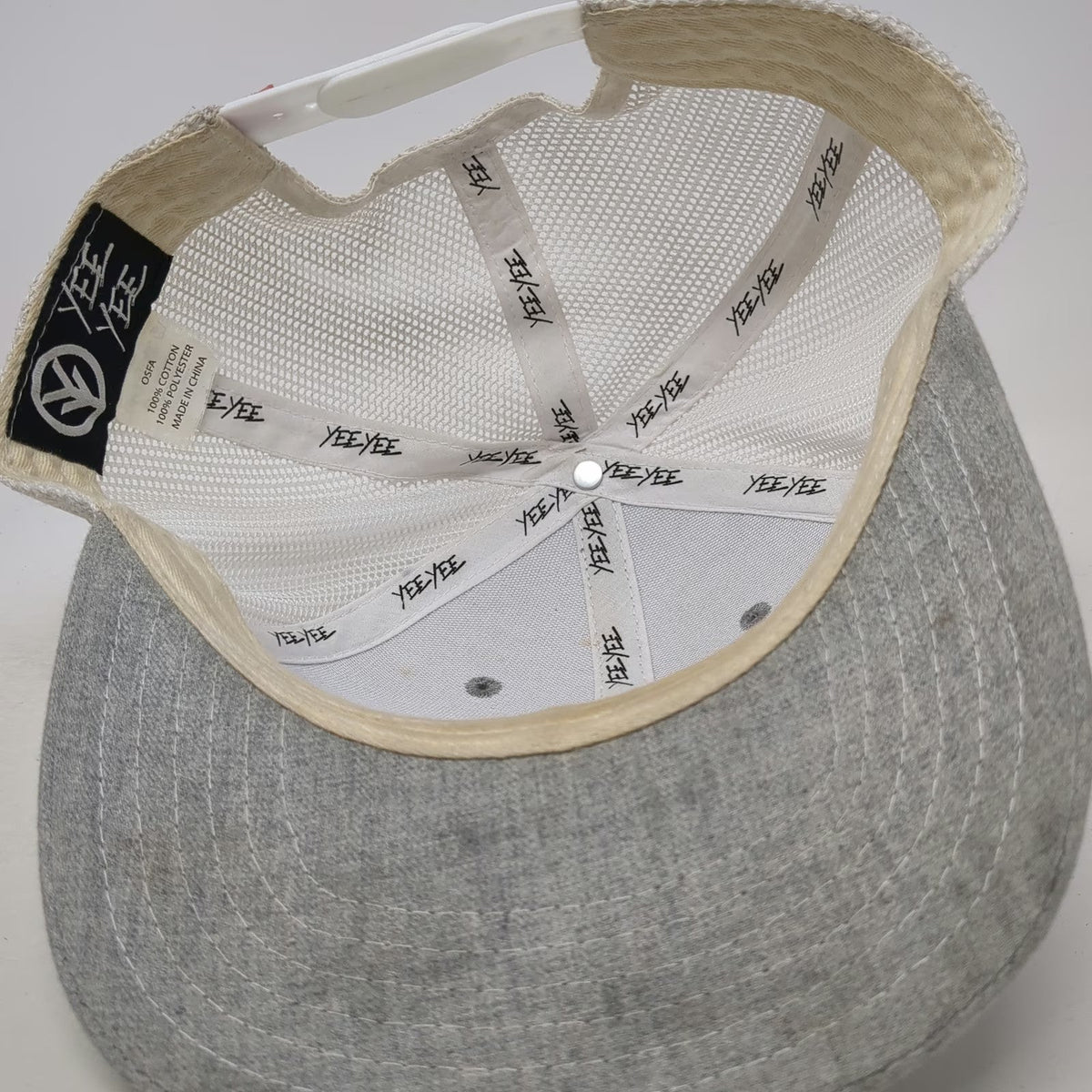 Yee Yee Apparel Co Trucker Hat Gray One Size Mesh Snapback Logo Patch