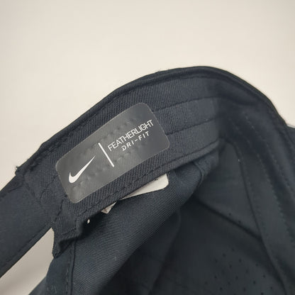 Nike Swoosh Strapback Hat Black One Size Adjustable Laser Cut Dri-Fit