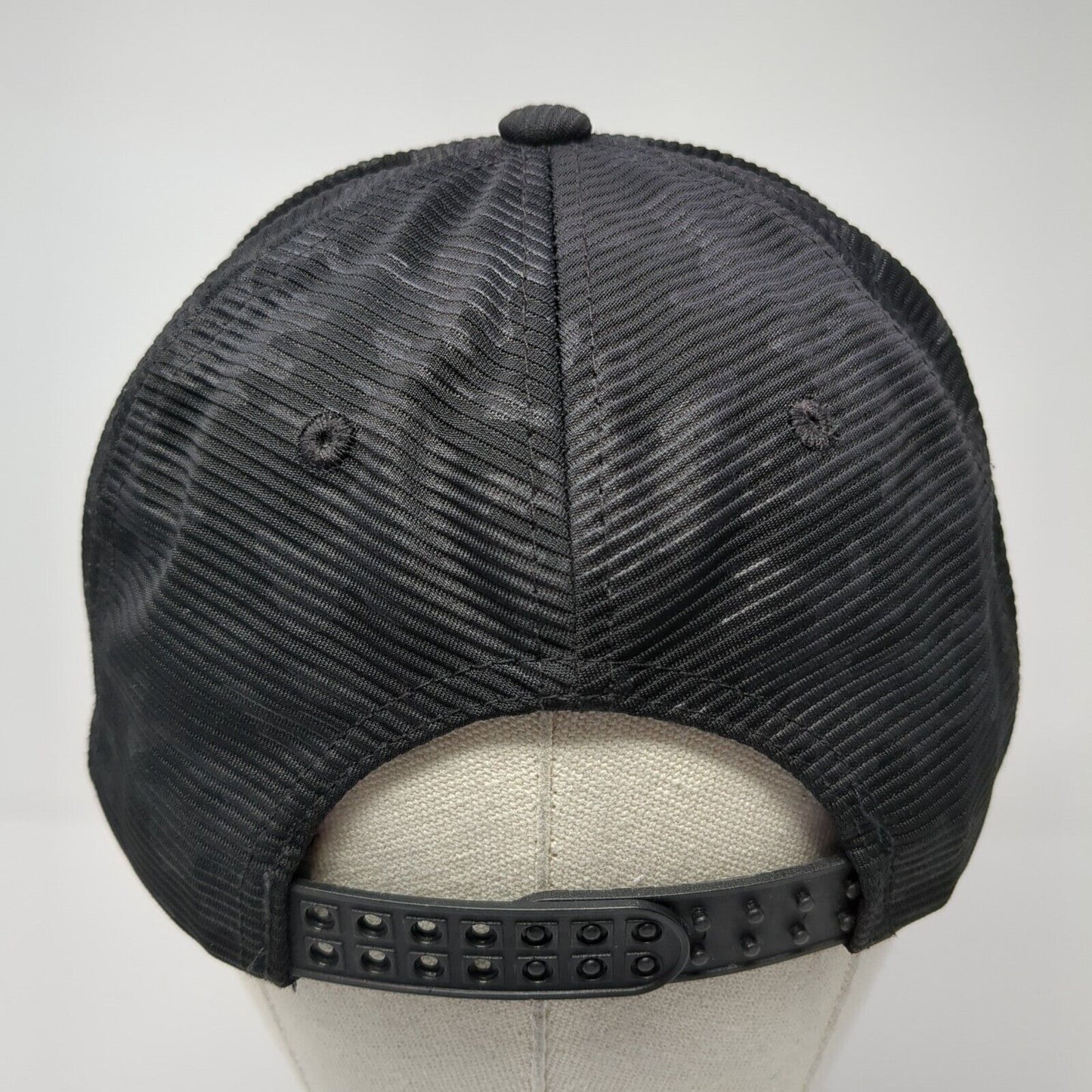 Fox Snapback Hat Black One Size Adjustable Embroidered 6 Panel Polyester