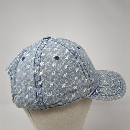 Adidas Slideback Hat Blue One Size Adjustable All Over Print 6 Panel Cotton