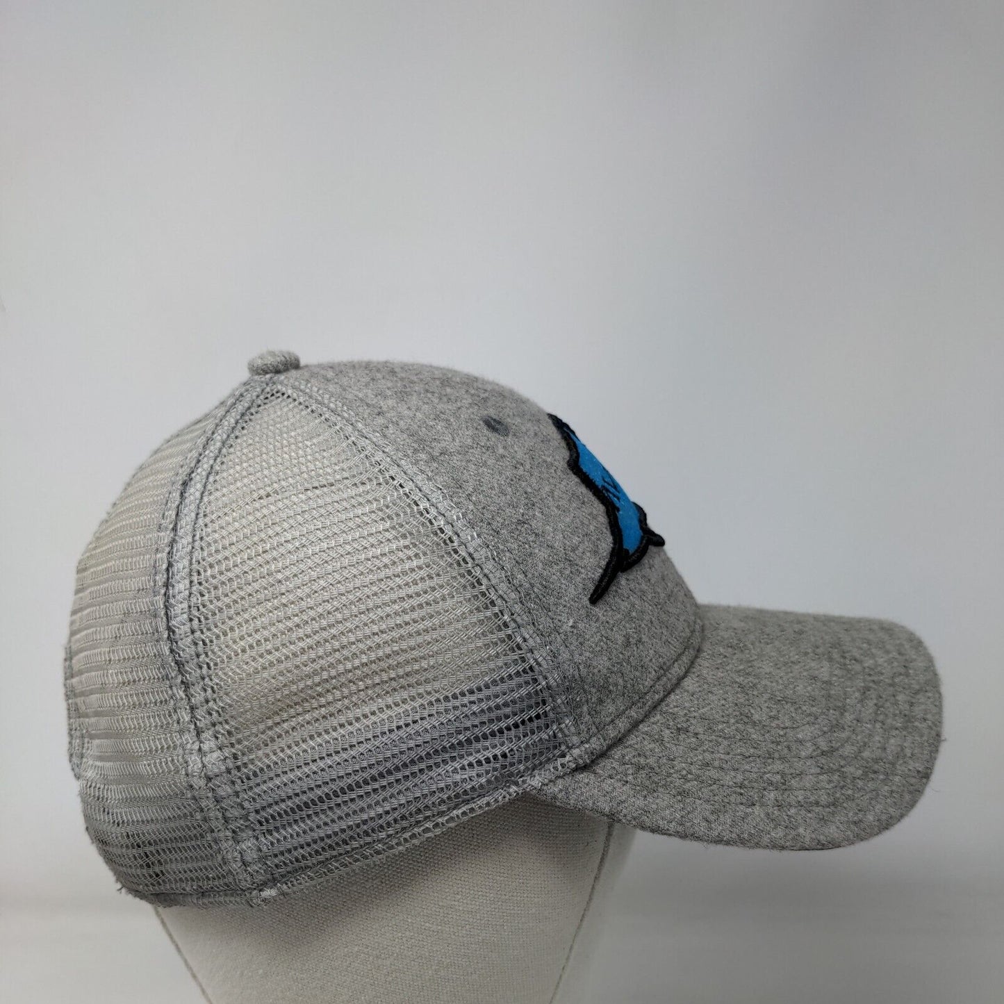 Avid Snapback Mesh Back Trucker Hat Gray OSFM Embroidered Fishing Hook