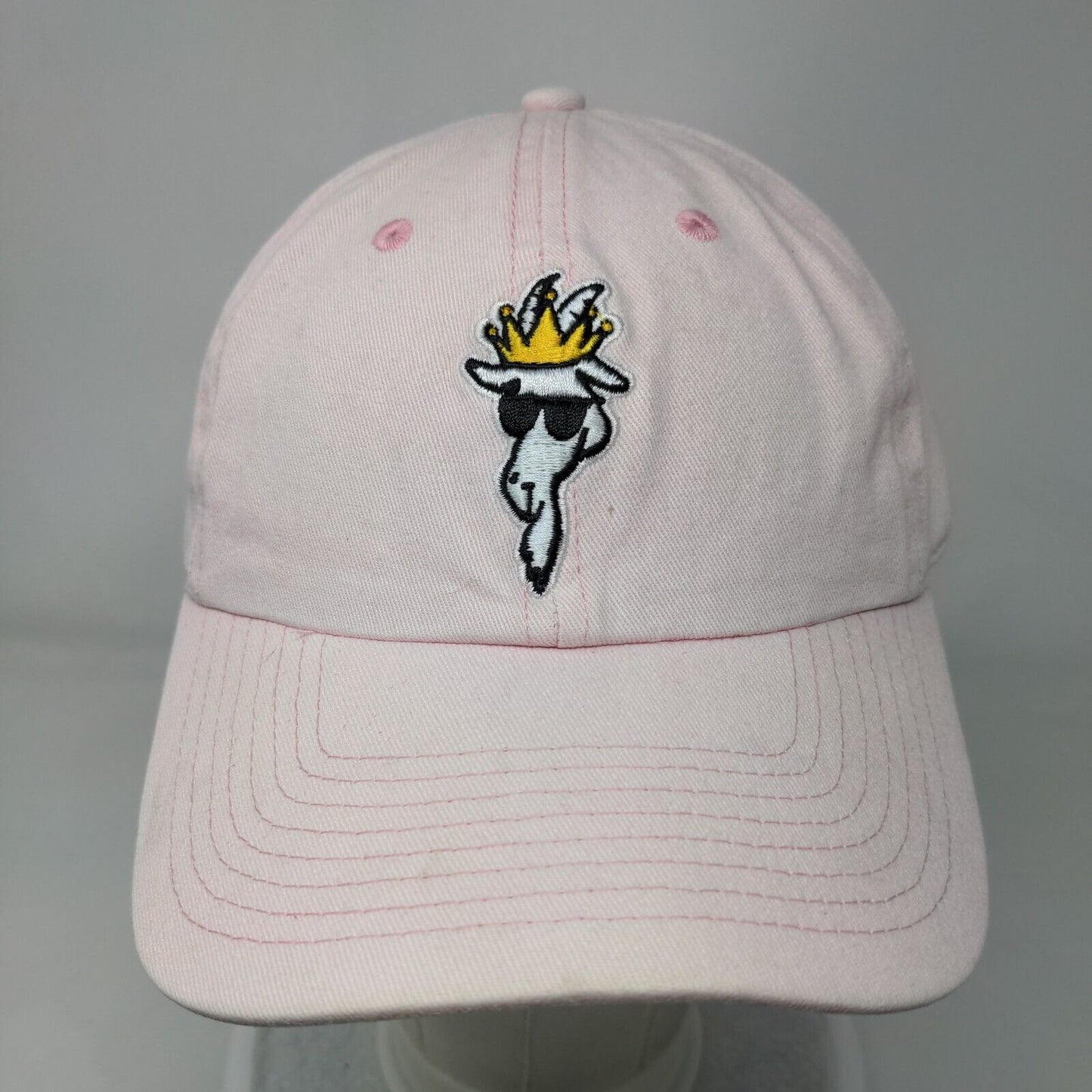Goat USA Slideback Hat Pink OSFA Embroidered Adjustable Vent Holes