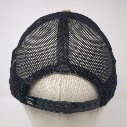 Quiksilver Snapback Trucker Hat Gray One Size Adjustable Embroidered Mesh Back