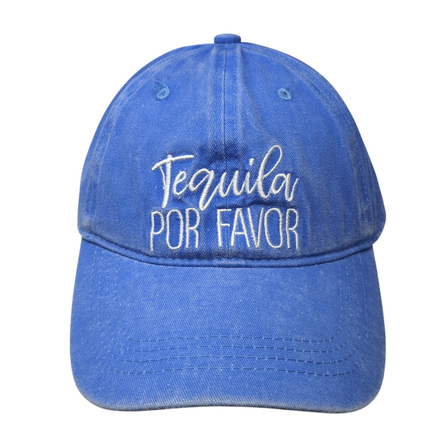 Tequila Por Favor Slideback Baseball Cap Blue One Size Adjustable Embroidered