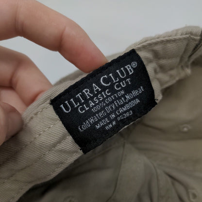 G Strapback Hat Tan One Size Embroidered Letter Ultra Club Classic Cut