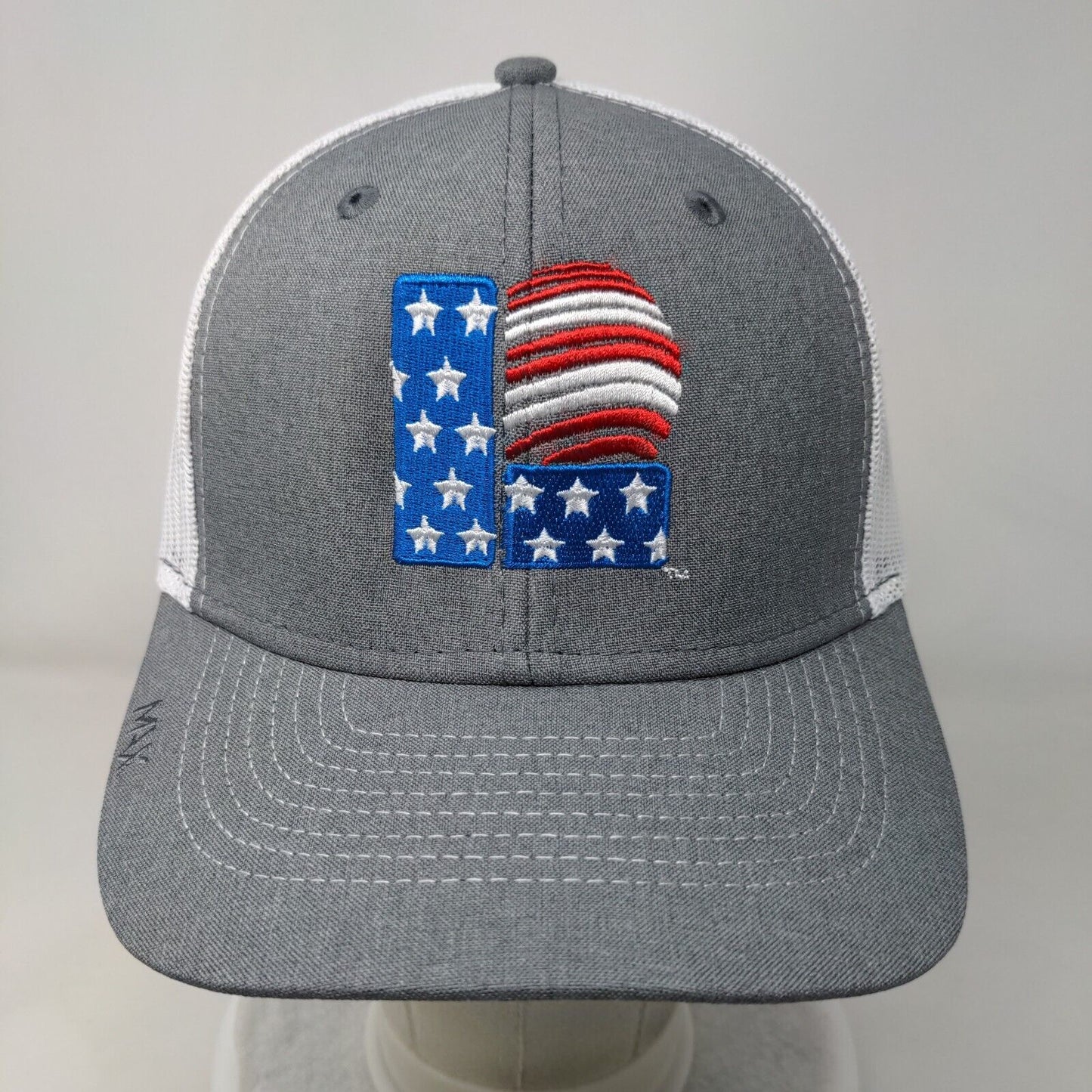 American Flag Max Lewis Corporation Snapback Trucker Hat Gray OSFA Patriotic