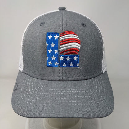 American Flag Max Lewis Corporation Snapback Trucker Hat Gray OSFA Patriotic