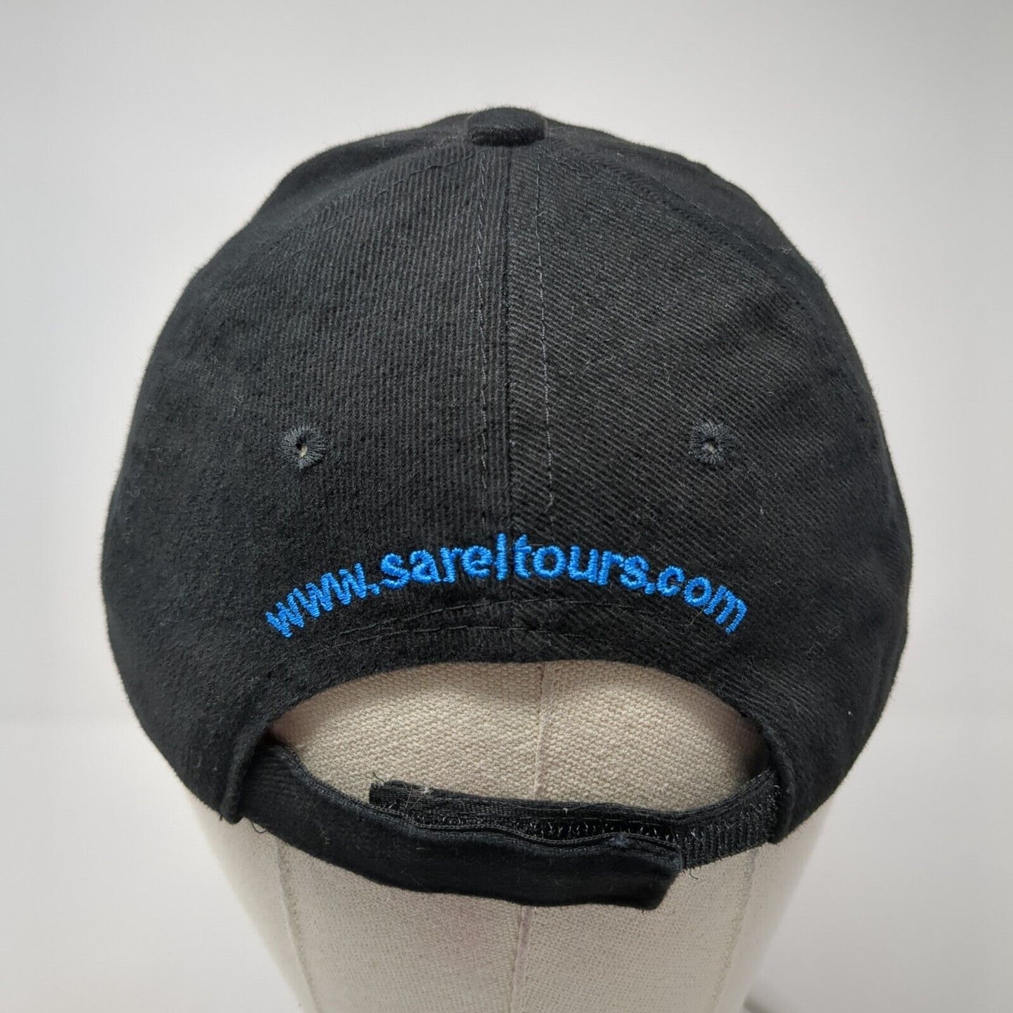 Sar-El Tours Jerusalem Strapback Hat Black One Size Adjustable Embroidered