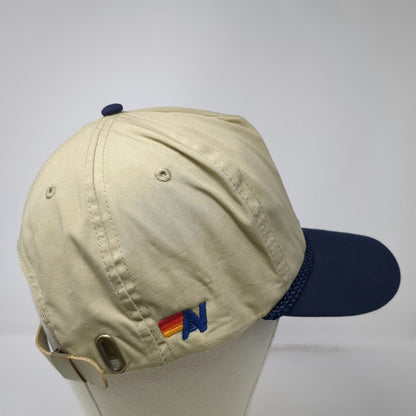 Aviator Nation 5 Panel Beige Blue One Size Rope Lightning Bolt Strapback Hat