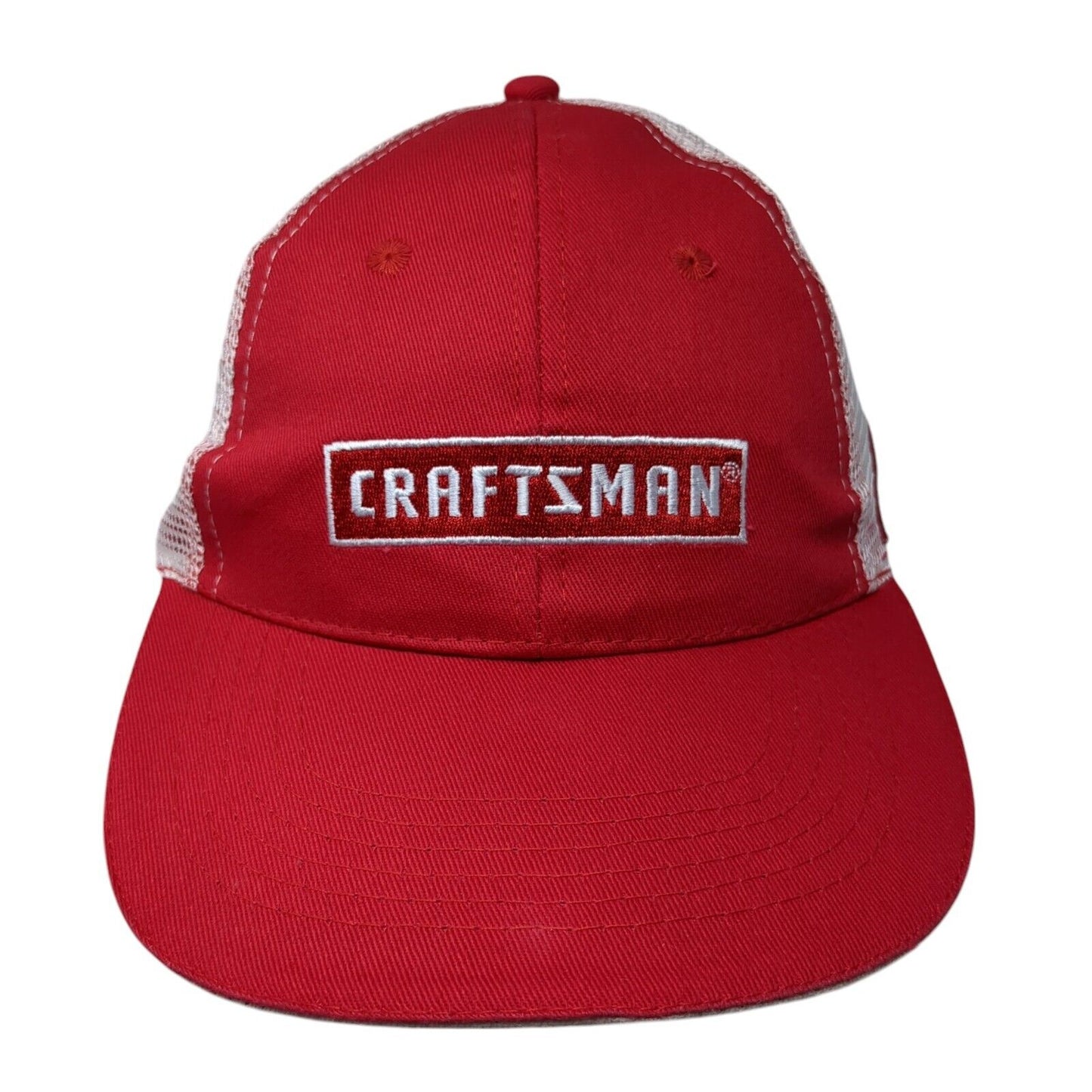 Craftsman ACE Snapback Trucker Hat Red One Size Adjustable Embroidered Mesh Back