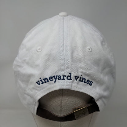 Vineyard Vines Whale Logo Slideback Hat White One Size Leather Strap