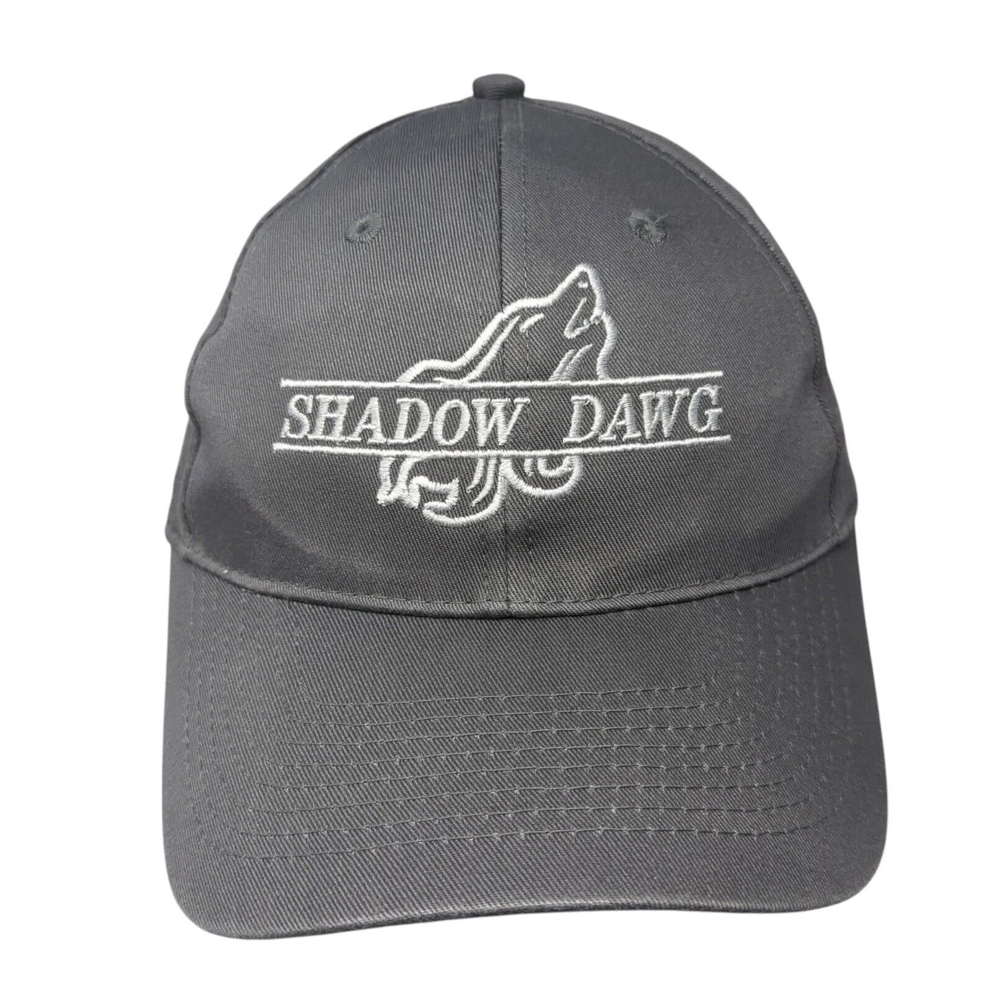 Shadow Dawg Strapback Hat Gray One Size Adjustable Embroidered Port & Company