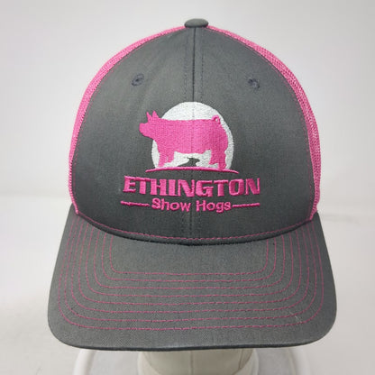 Richardson 112 Trucker Hat Gray Pink Pig Ethington Show Hogs Mesh Back One Size