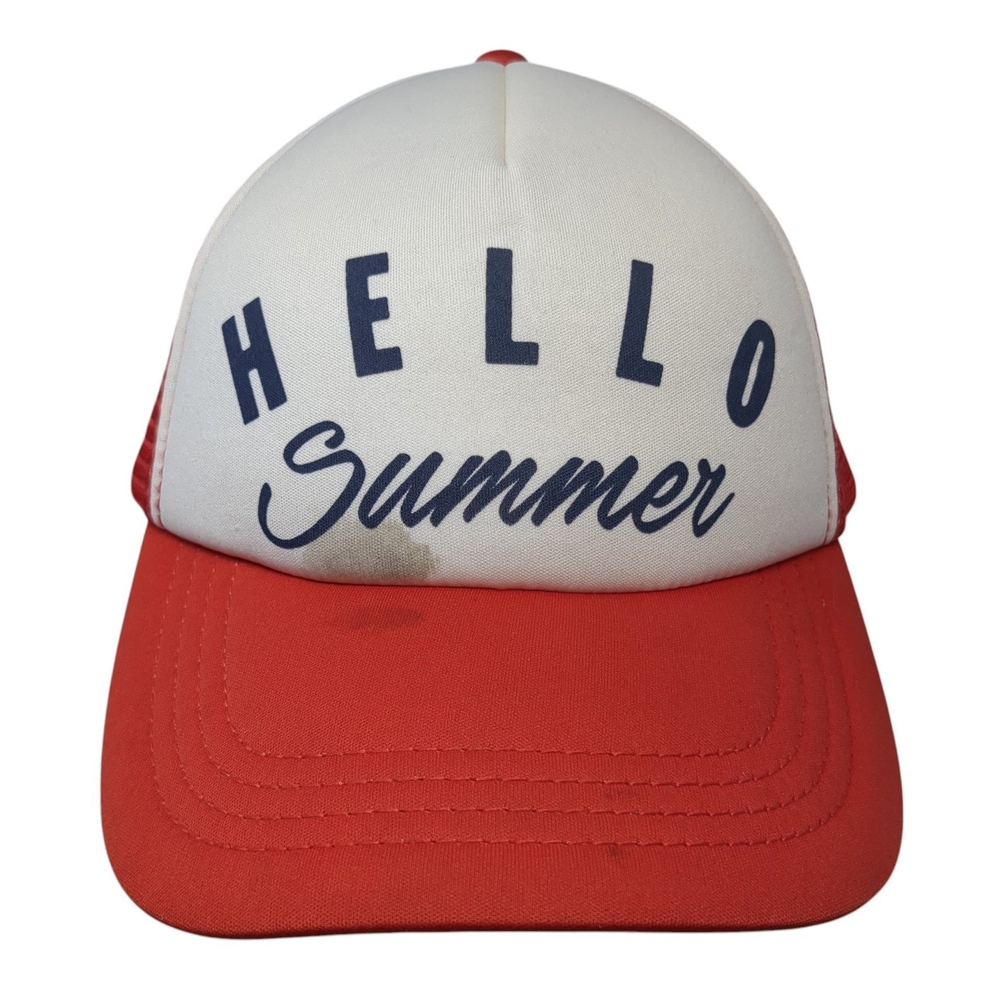 Hello Summer Snapback Mesh Back Trucker Hat Red One Size Billabong