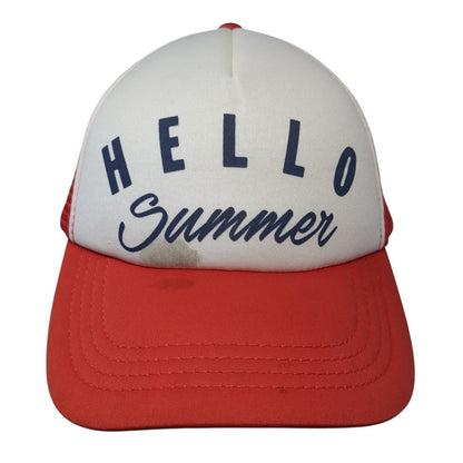 Hello Summer Snapback Mesh Back Trucker Hat Red One Size Billabong