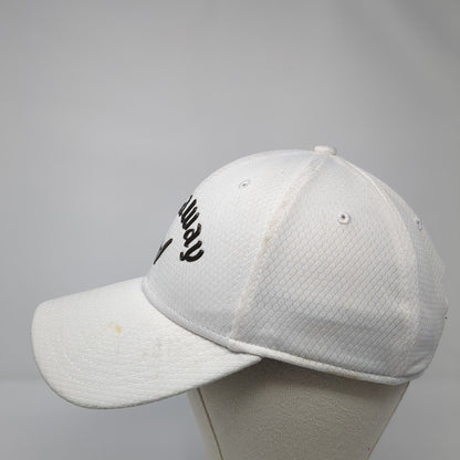 Callaway Strapback Hat White One Size Adjustable Breathable Emblem Polyester