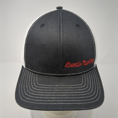 Rounds Trucking Snapback Mesh Back Trucker Hat Black One Size 6 Panel