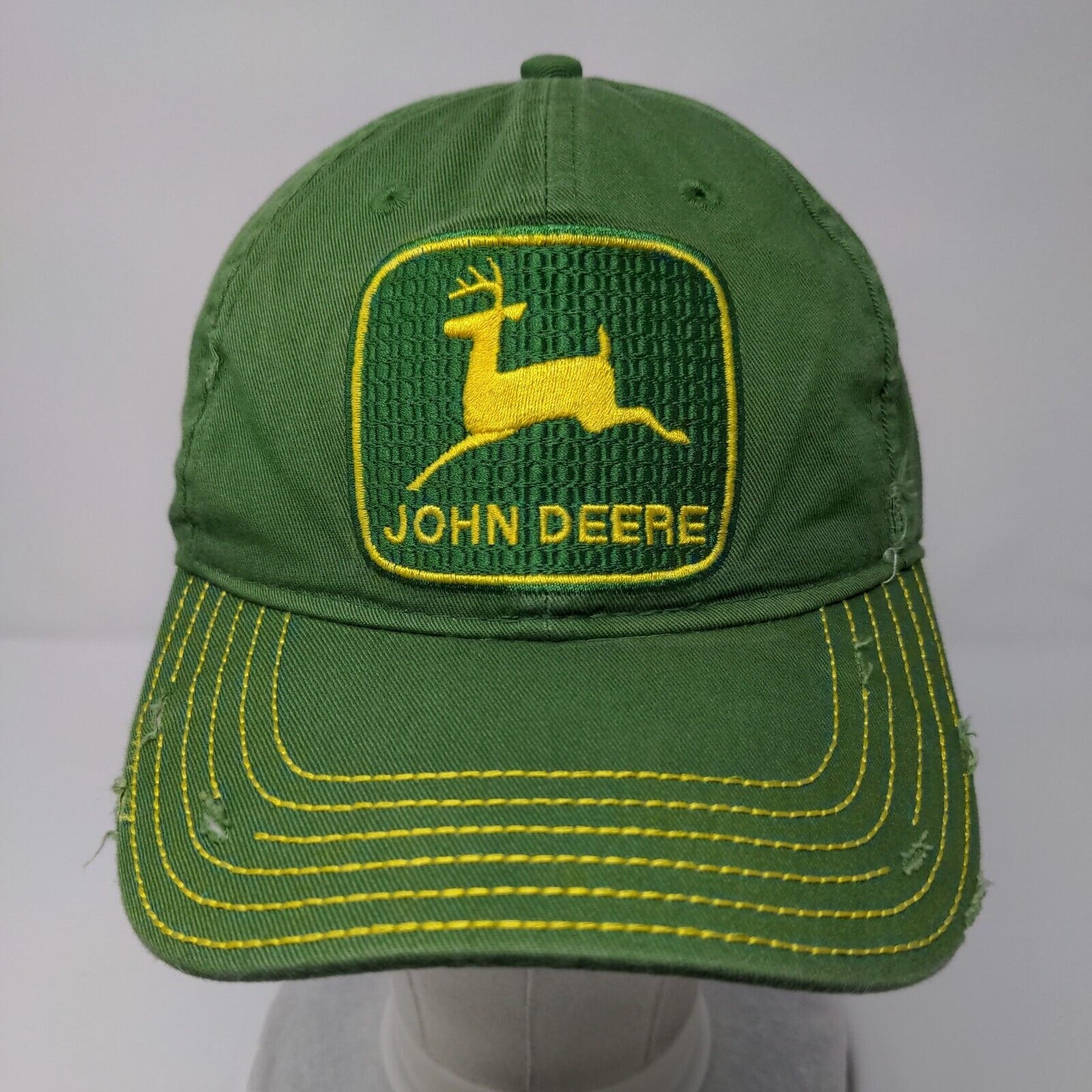 John Deere 1987 Snapback Hat Green OSFM Adjustable Embroidered Distressed Cotton