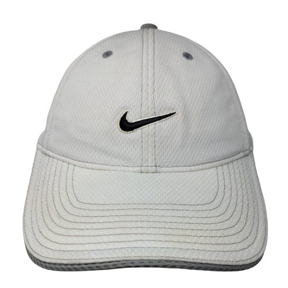 Nike Just Do It Strapback Hat White OSFA Embroidered Swoosh 6 Panel