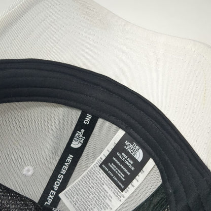 The North Face Trucker Hat White Black One Size Mesh Back Snapback Adjustable