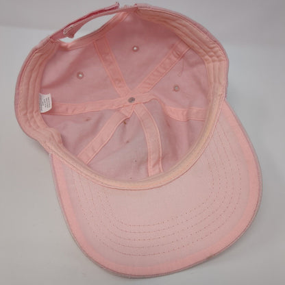Unbranded Strapback Hat Pink One Size Adjustable Vented Holes 6 Panel Blank