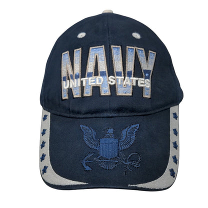 United States Navy Slideback Hat Blue OSFM Embroidered Eagle Crest