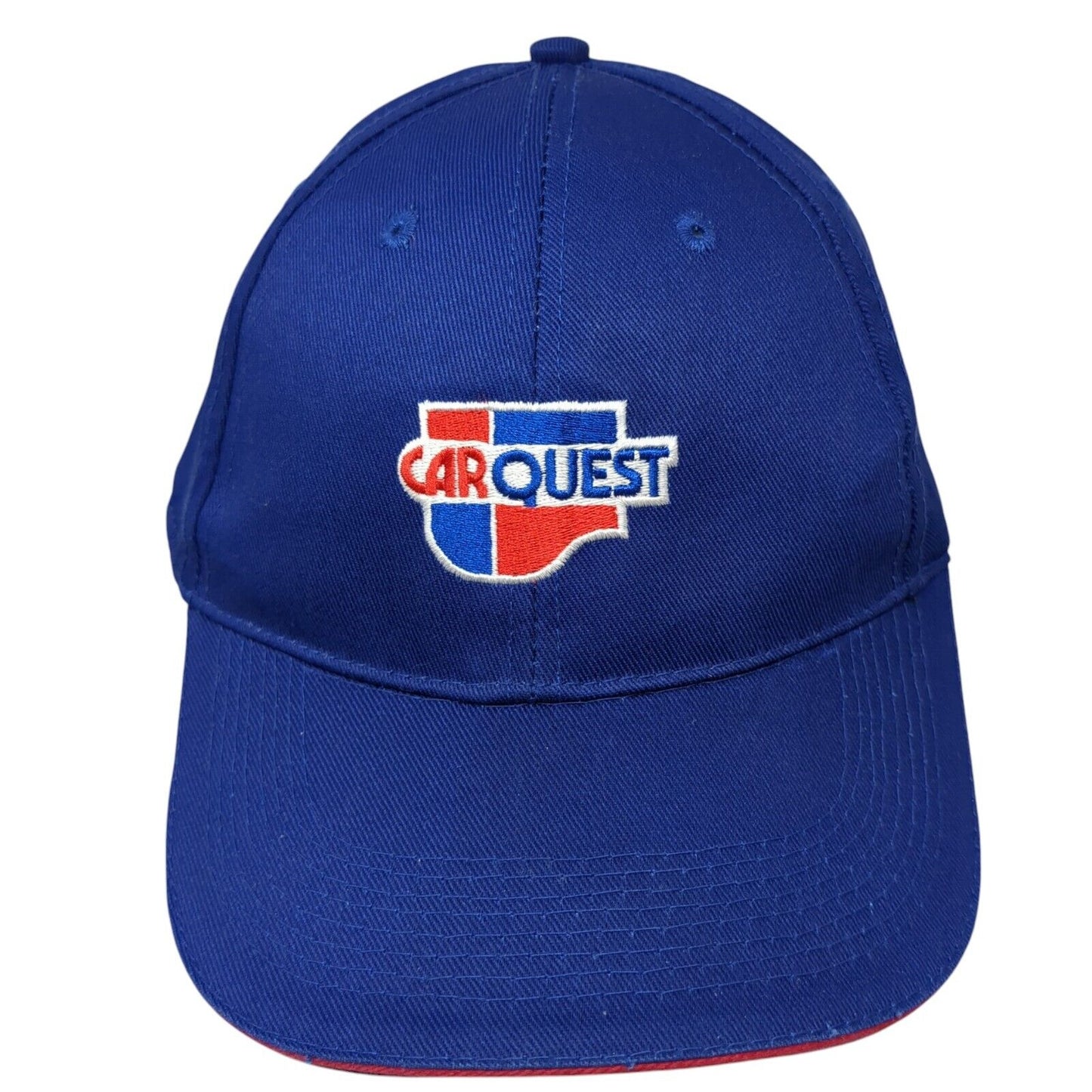 Carquest Slideback Hat Blue One Size Adjustable Embroidered Vented Holes 6 Panel