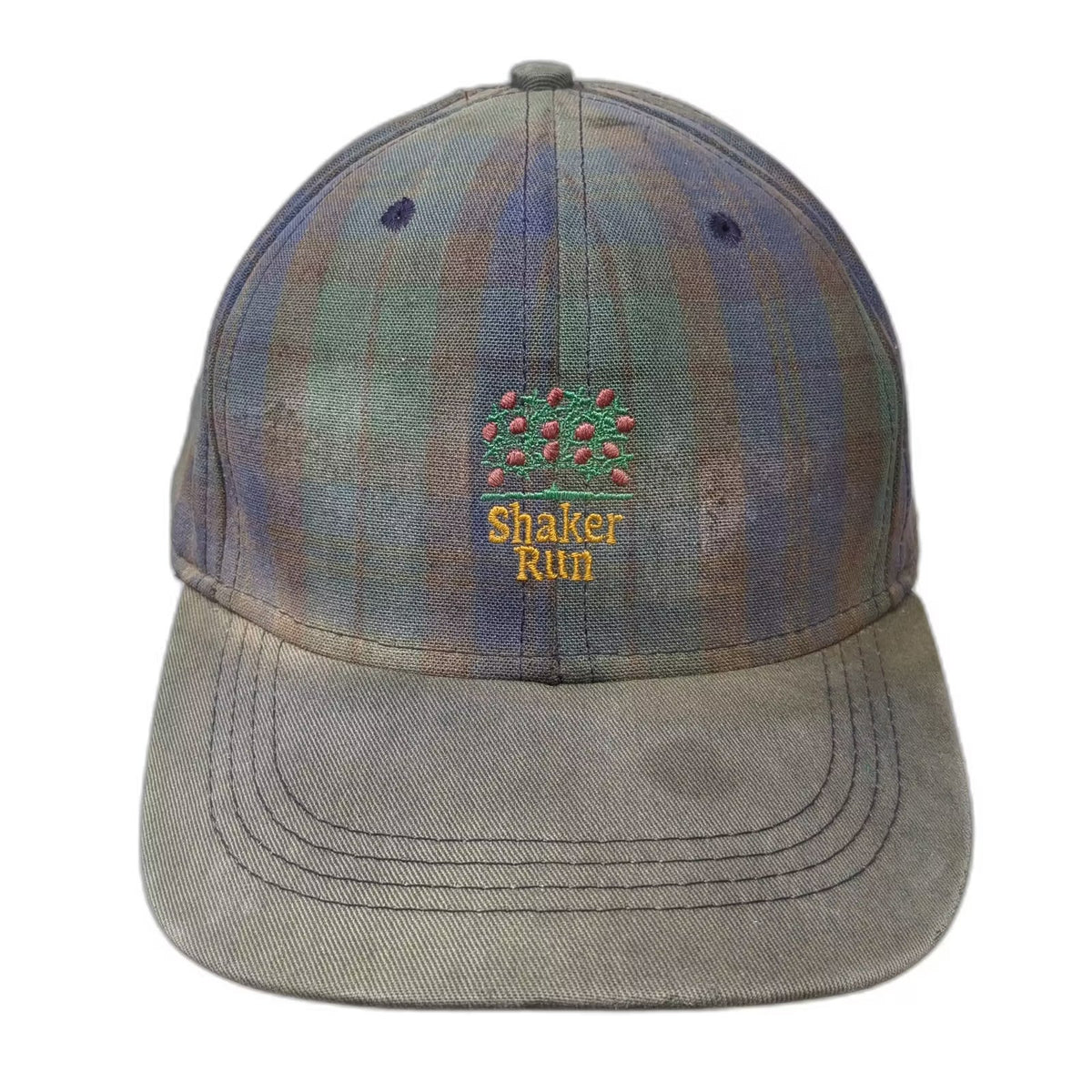 Imperial Headwear Shaker Run Golf Hat Green Blue Plaid Slideback OS Made in USA