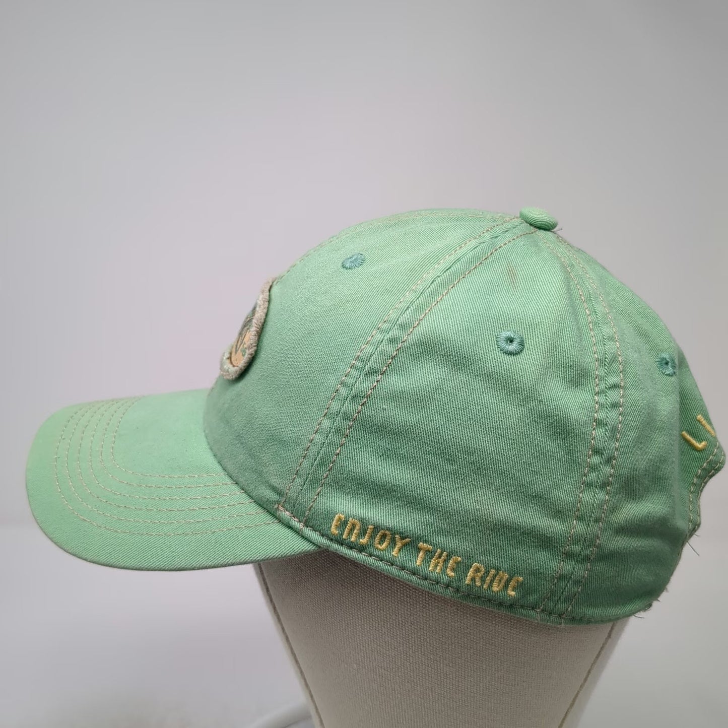 Life is good Baseball Cap Green One Size Motorcycle Enjoy The Ride Slideback Hat