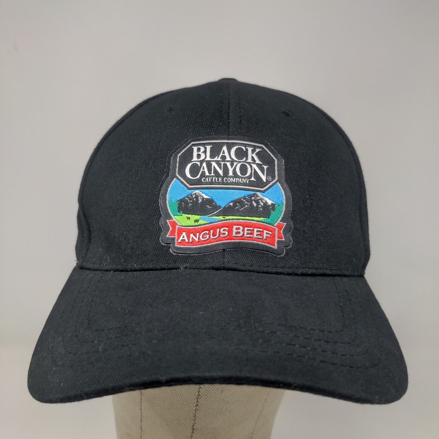 Black Canyon Angus Beef Men's Slideback Hat Black OSFA Embroidered Logo Cotton