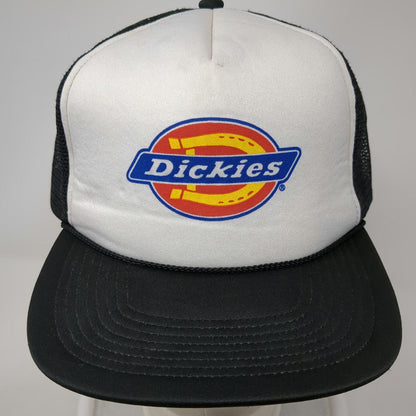 Dickies Trucker Hat Black One Size Mesh Back Snapback Logo Polyester Foam Front