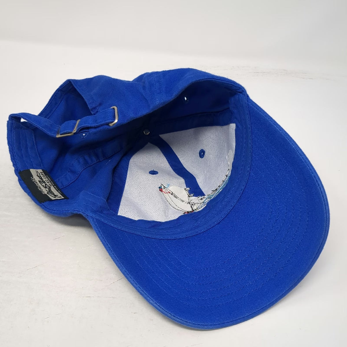 KC Caps Blue One Size Baseball Cap Hat Green Flash Sport Fishing Boat Slideback