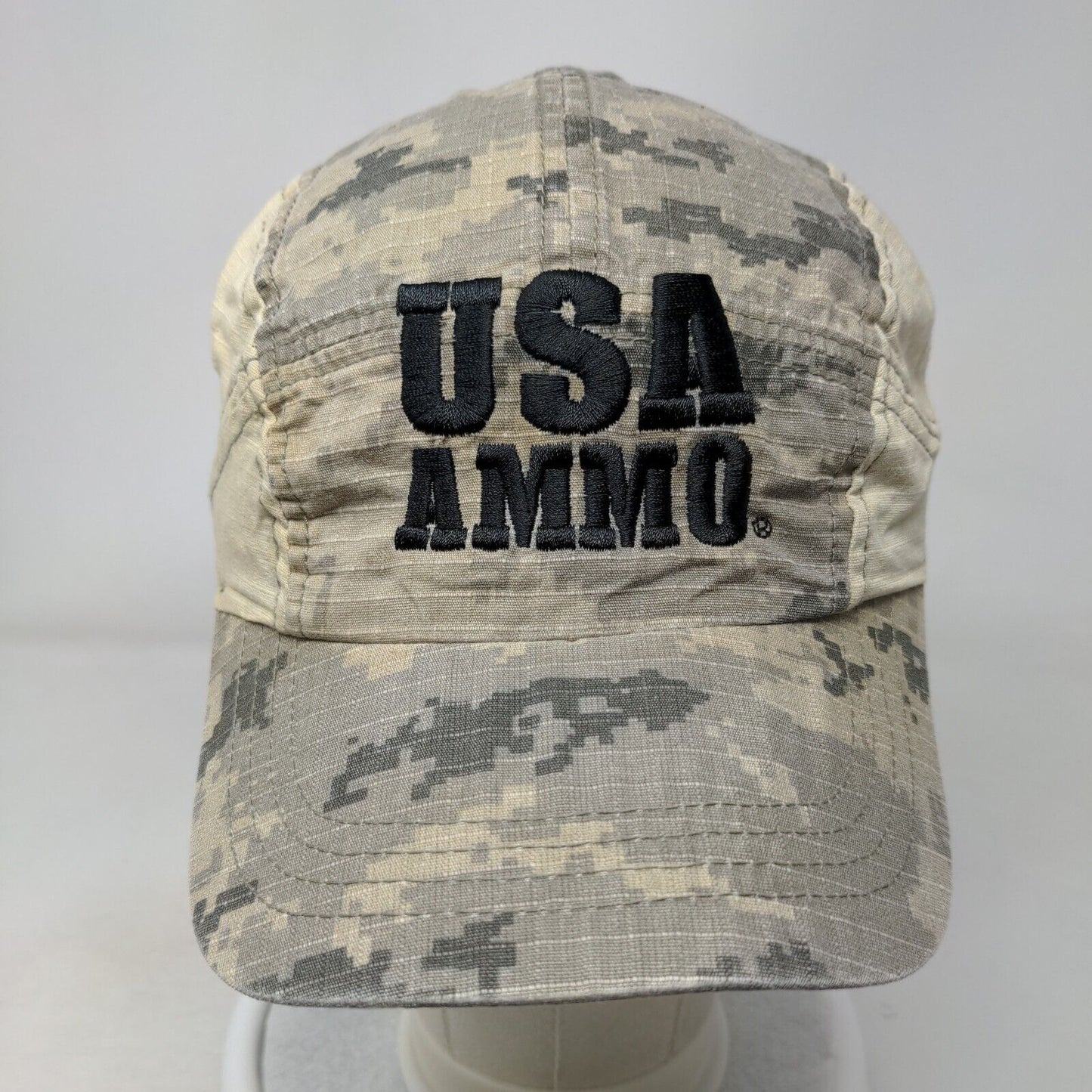 USA Ammo Strapback Hat Camo OSFM Embroidered Ammunition With Attitude