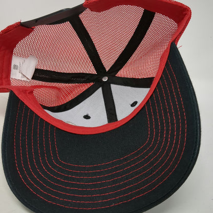 Bamko Trucker Hat Black Red One Size Costco Wholesale Embroidered Logo Patch