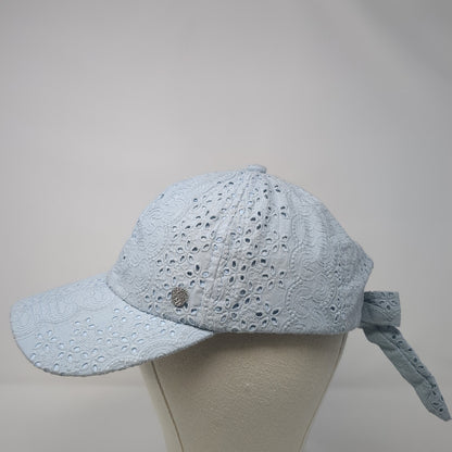 Unbranded Baseball Cap Blue One Size Adjustable Self Tie Bow Eyelet Blank
