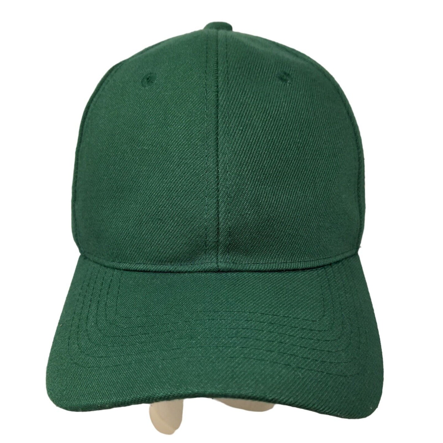 Top Level Men's Strapback Hat Green Adjustable 100% Polyester Blank