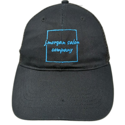 K-BIG Trucker Hat Black Blue One Size J Morgan Salon Company Mesh Snapback Logo