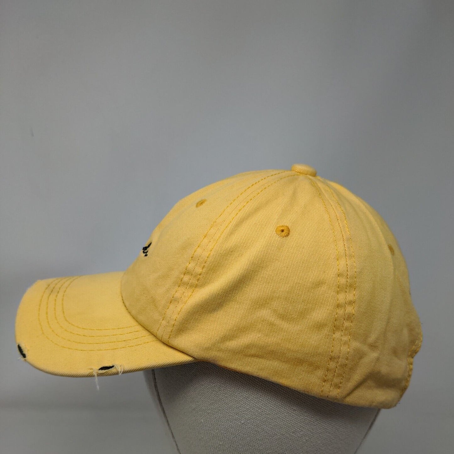 Undertake NY New York Slideback Hat Yellow One Size Embroidered Distressed