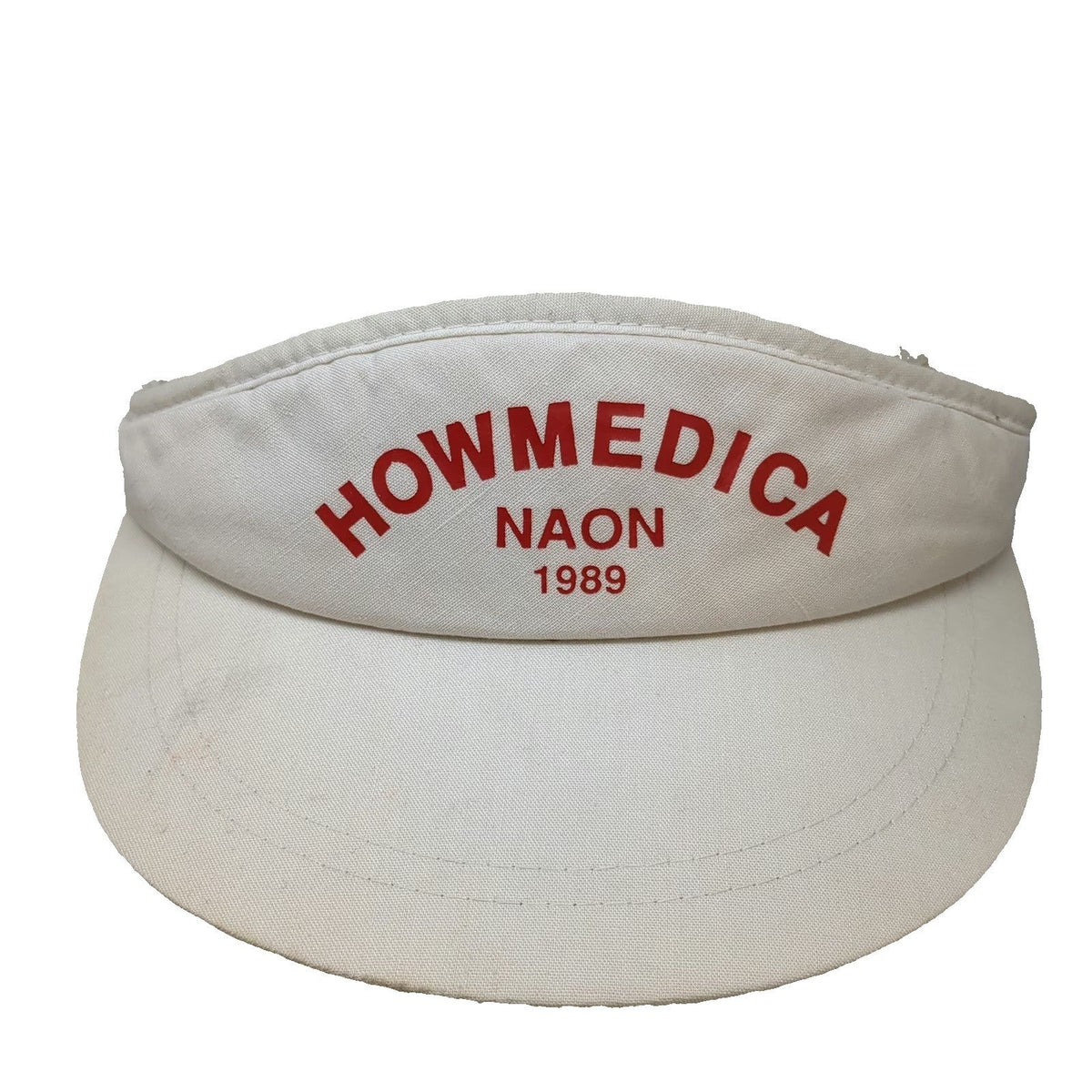 London Cap Visor White Red Green One Size Howmedica NAON 1989 Terry Cloth hat