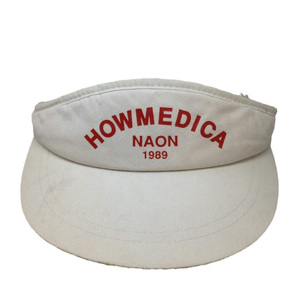 London Cap Visor White Red Green One Size Howmedica NAON 1989 Terry Cloth hat