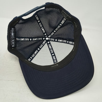 Snap-on Black Clover Trucker Hat Blue One Size Snapback Mesh USA Flag Clover