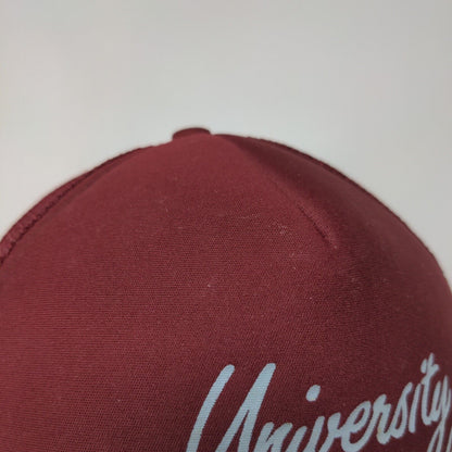 Nissin Men's Snapback Trucker Hat Red OSFA University of Indianapolis Vintage
