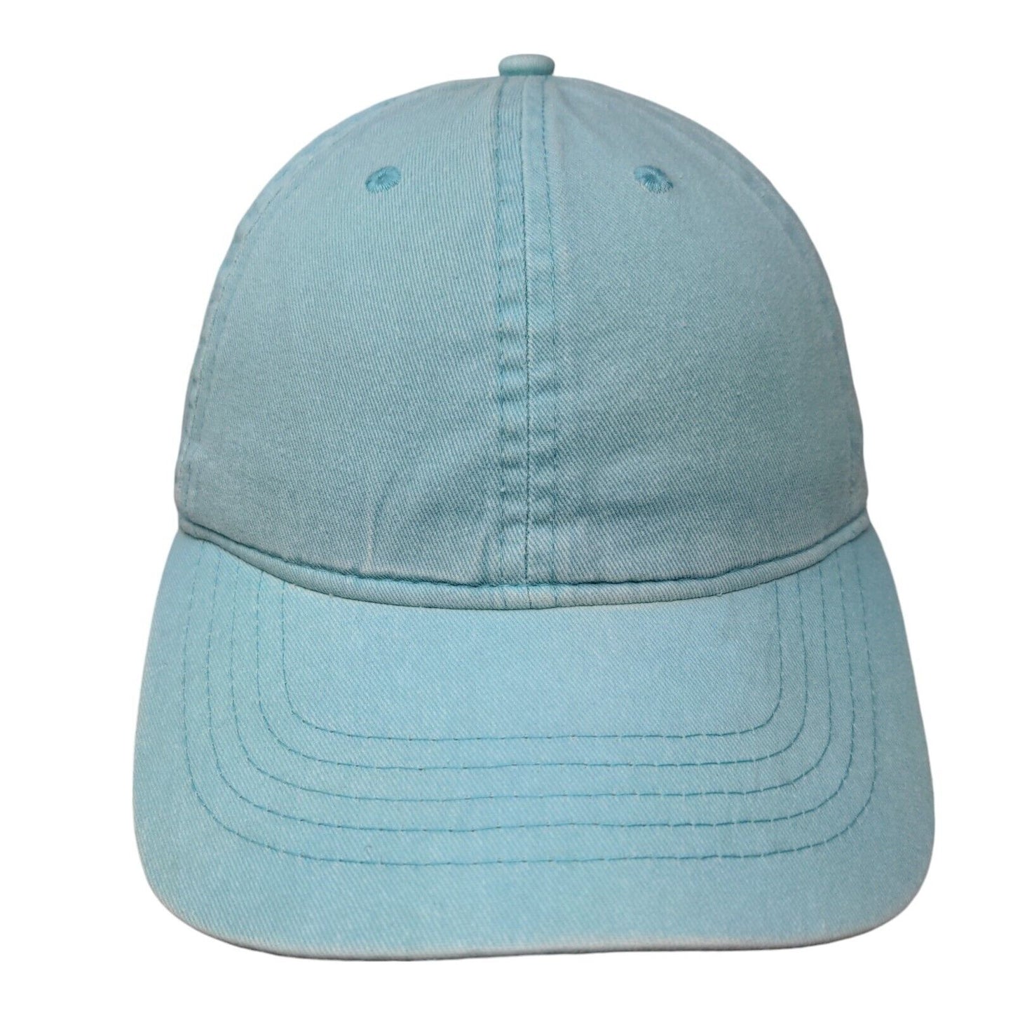 Unbranded Strapback Hat Blue OSFM Adjustable Embroidered Vented Holes 6 Panel