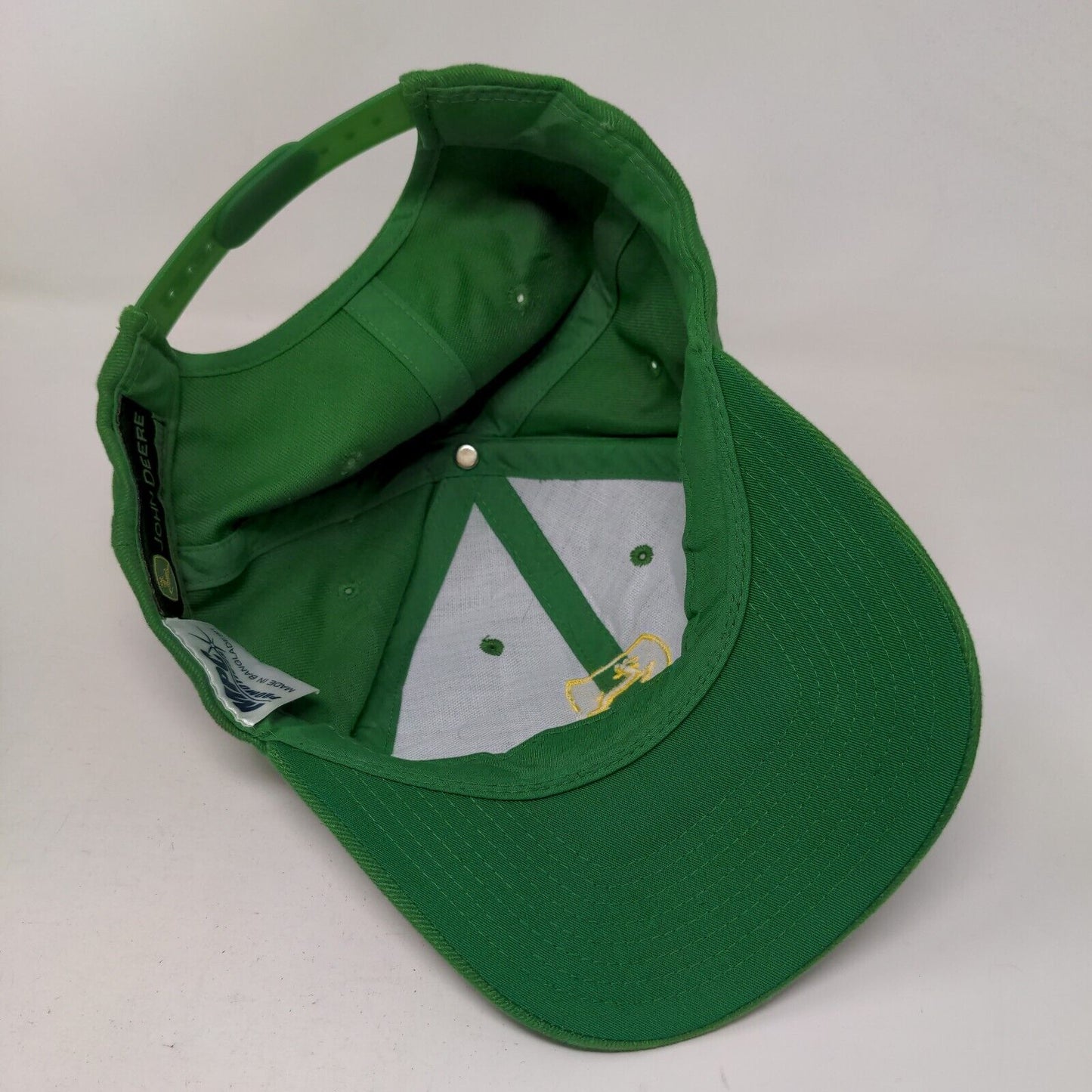 John Deere Snapback Hat Green One Size Embroidered Logo Adjustable